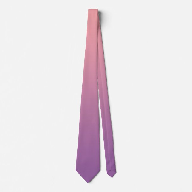 Cravate Pastel Sunset rose violet ombre dégradé (Devant)