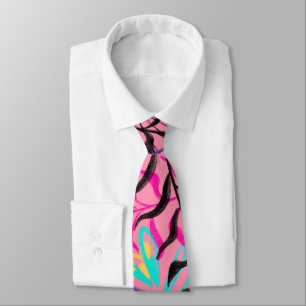 Cravate Pastels Floraux Abstraits Monogram Necktie
