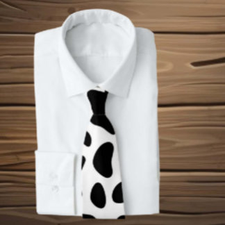 Cravate Patchs noir blanc de vache