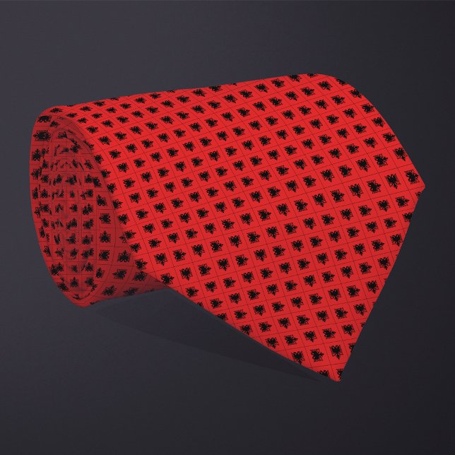 Cravate Patchwork Albanie Drapeau Motif (Créateur téléchargé)