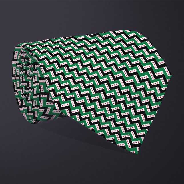 Cravate Patchwork Nouveau Motif du drapeau syrien (Créateur téléchargé)