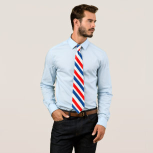 Cravate Patriotique Rouge Bleu Bleu Diagonale