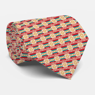 Cravate Pattern mexicain à Beige and Red