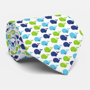 Cravate Pattern of Whales, Cute Whales, Sea Animals
