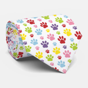 Cravate Paws colorés, Motif Paw, Paws de chien, Empreintes
