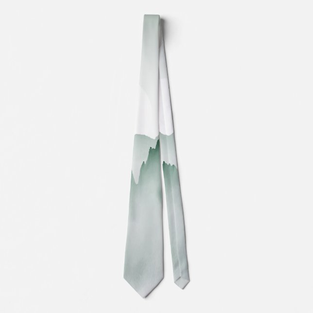 Cravate Paysage de montagne peint à la main (Devant)
