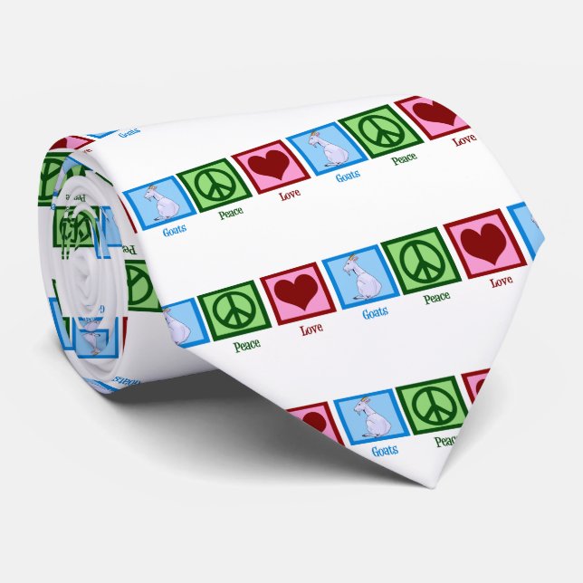 Cravate Peace Love Chèvres (Roulé)