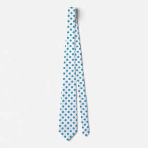 Cravate Peacock Blue Polka Dots Circles
