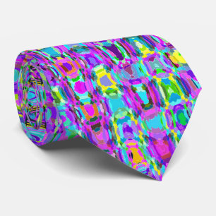 Cravate Peacock violet Abstrait