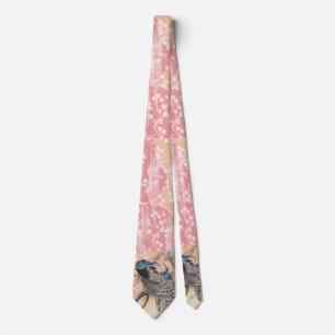 Cravate PEACOCKS, ROSE BLANC FLEURS SAKURA japonais Floral
