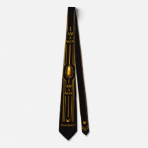 PEAFDOVE® GOLDEN EGG TIE — “I AM A MAN” Noir Luxur