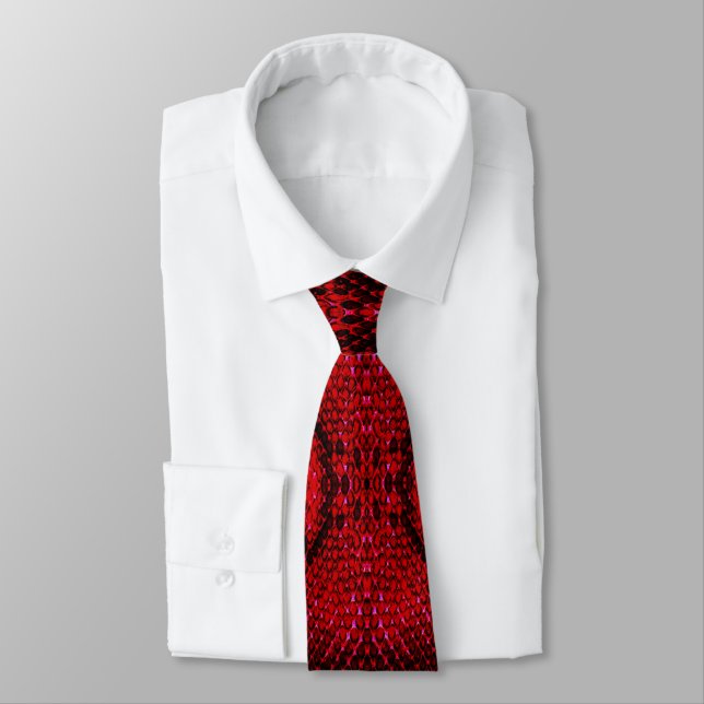 Cravate Peau de serpent rouge (Attaché)