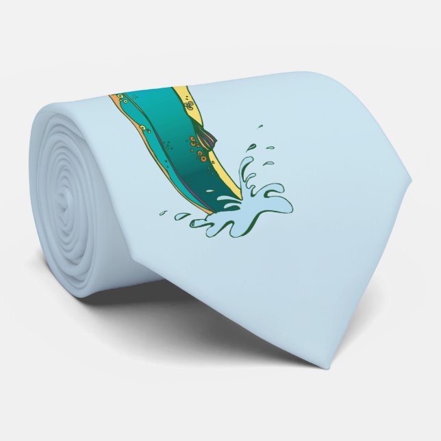 Cravate Pêche à la volée de truite psychédélique (Roulé)