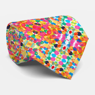 Cravate Peinture abstraite colorée mignonne