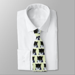 Cravate Peinture de chat Tuxedo - Cute Original Cat Art