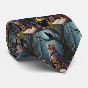 Cravate Peinture fantaisiste d'Halloween de chat Bengal