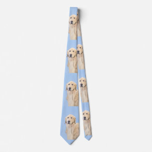 Cravate Peinture Golden Retriever - Joli art original chie