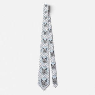 Cravate Peinture norvégienne Elkhound - Art original Chie