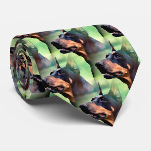 Cravate Peinture rêveuse de visage de Pinscher de