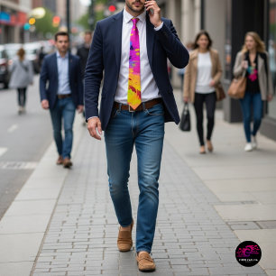 Cravate Peinture rose Et Plus Abstraite