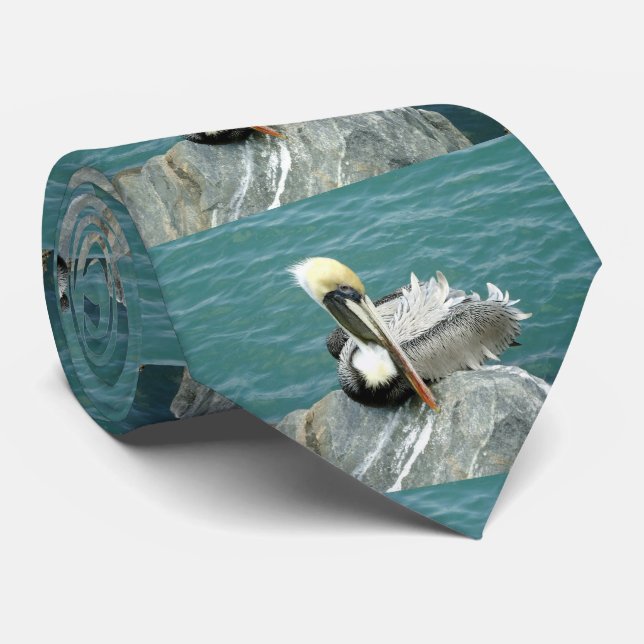 Cravate Pélican se reposant (Roulé)