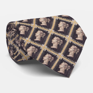 Cravate Penny Black Postage Timbre
