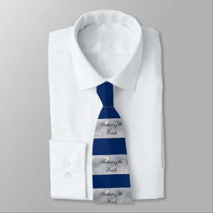 Cravate Père de la Mariée, Bleue et Argent