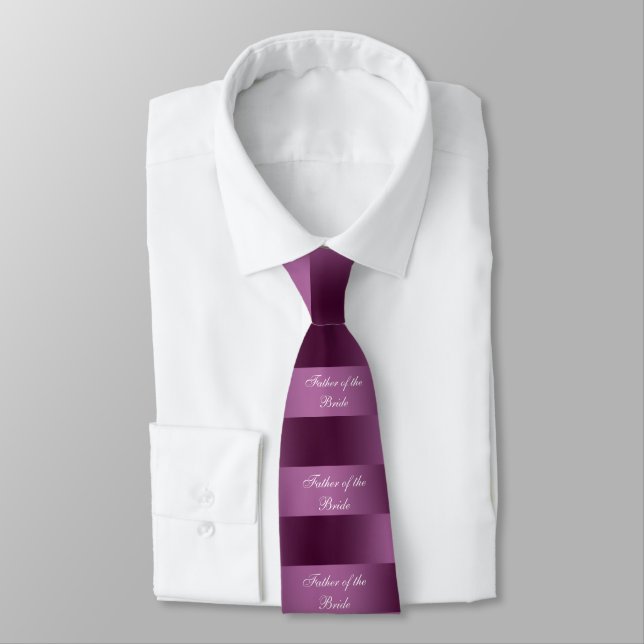 Cravate Père de la Mariée, Bourgogne et rose (Attaché)