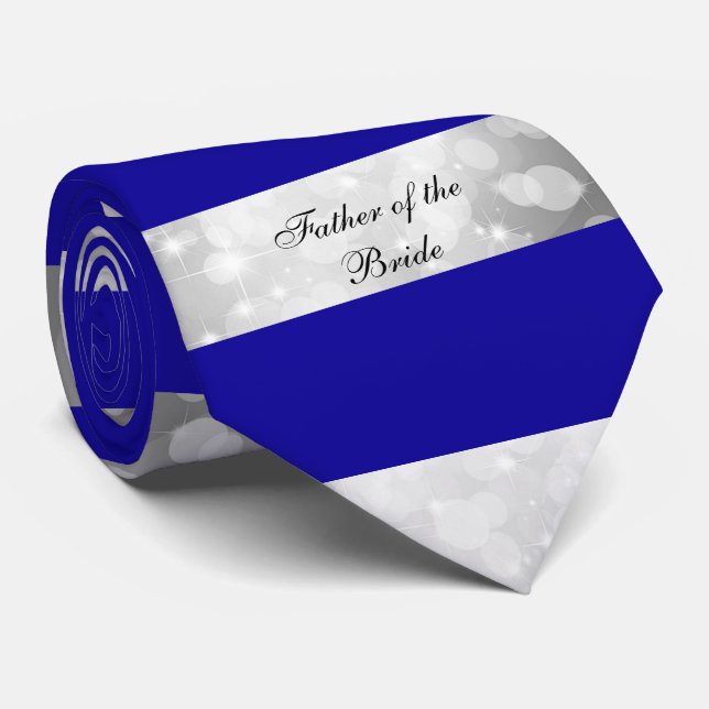 Cravate Père de la mariée violet et argent (Roulé)