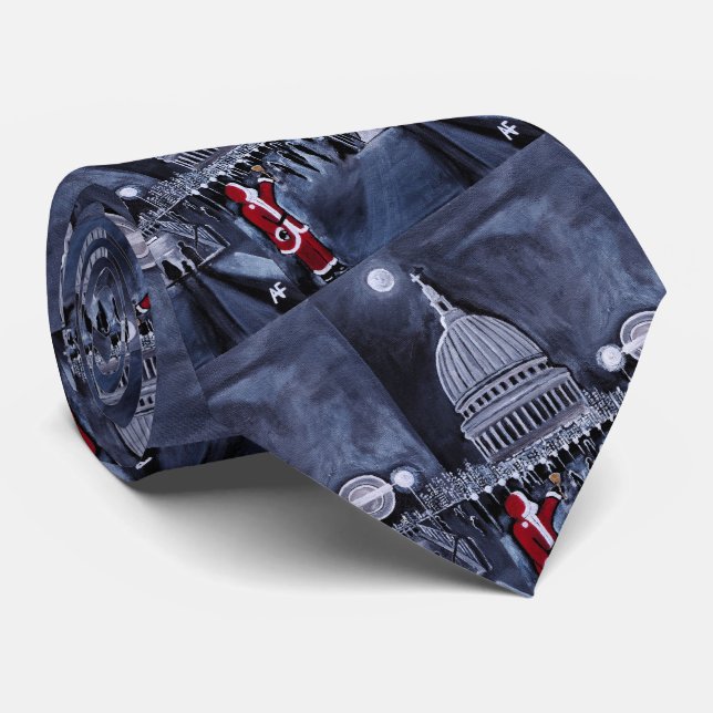 Cravate Père Noël à Londres Tableau d'Alfred Fox (Roulé)