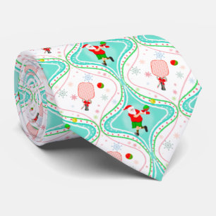 Cravate Père Noël Noël Pickleball Ogee Motif