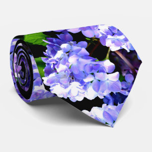 Cravate Périwinkel hydrangeas violet bleu fleur floral