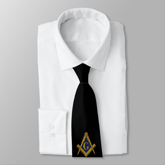 CRAVATE PERSONNALISÉE MASONS (NOIR) (Attaché)