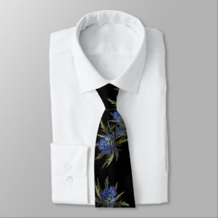 Cravate PetitArt   Chardon chic   Bleu et noir