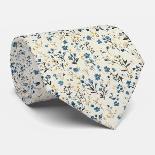 Cravate Petite Bleu Fleur sauvage Jardin Fleur sauvage Mar