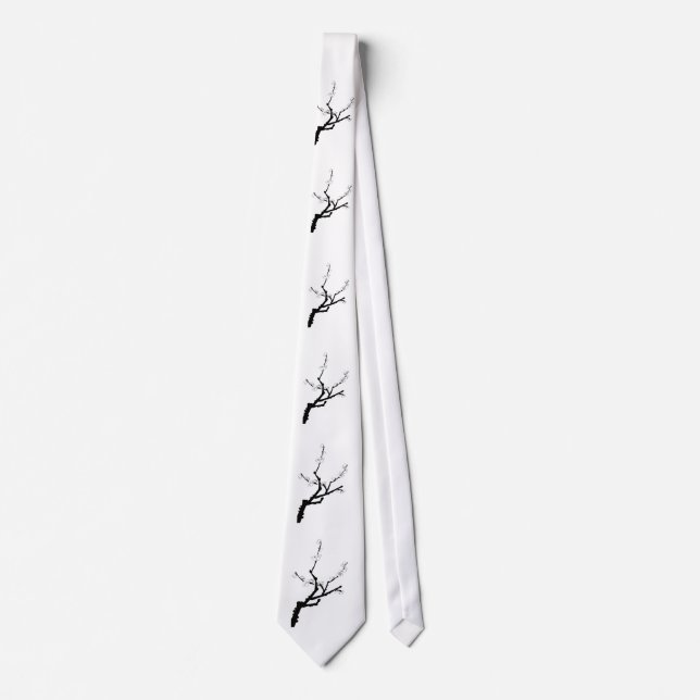 Cravate Petite perruque en fleurs de prune (Devant)