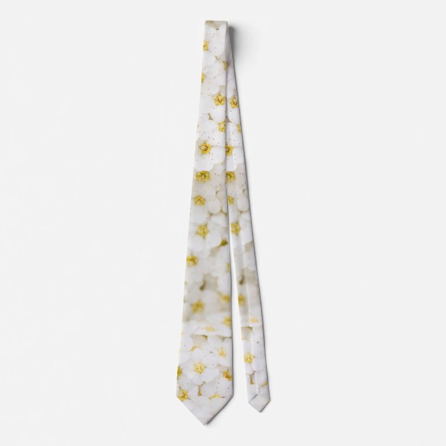 Cravate Petites fleurs blanches motif (Devant)