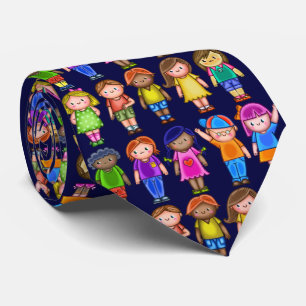 Cravate Petits Kawaii Enfants joyeux et colorés