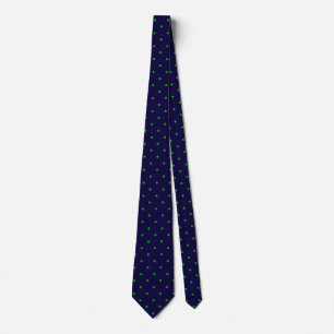 Cravate Petits Pois verts sur bleu marine personnalisé