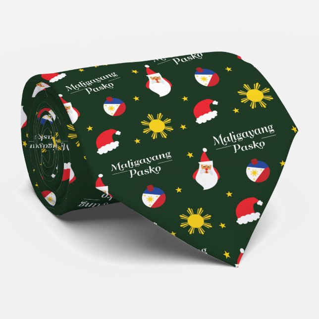 Cravate Philippines Noël philippin Maligayang Pasko (Roulé)