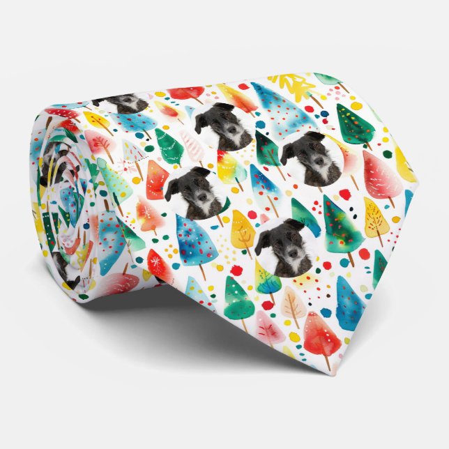 Cravate Photo de Motif de Noël personnalisée pour chien de (Roulé)