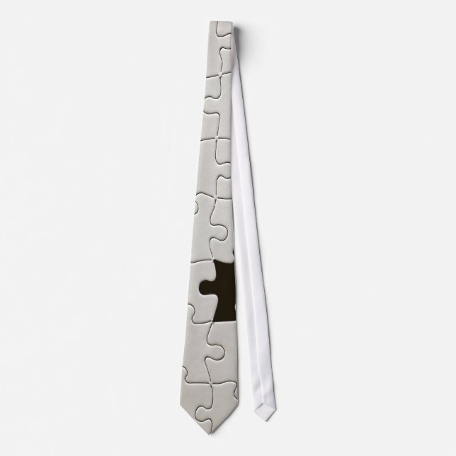 Cravate Pièce de puzzle blanche manquante (Devant)