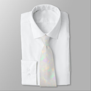 Cravate pierre opale blanche