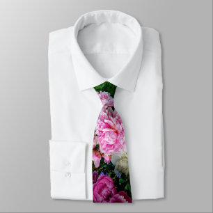 Cravate Pies roses et blanches