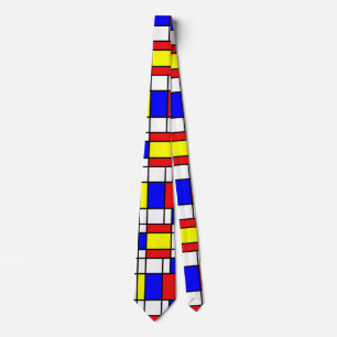 Cravate Piet Mondrian Art Style Moderne Couleurs vives