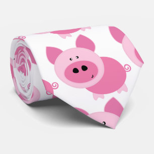 Cravate Piggy rose