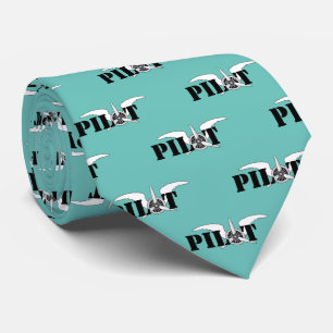 Cravate Pilote Ailes Aviation Turquoise Blue Aviator