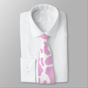 Cravate Pink Cow Spots Animal Print Pattern