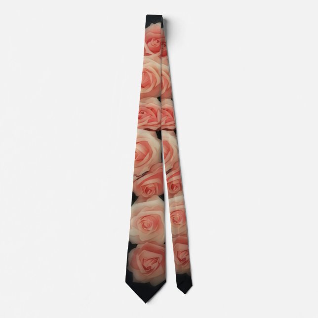 Cravate Pink Roses Flower Art Tie (Devant)
