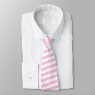 Cravate Pink Stripes Groom Groomsmen Ajouter Nom et faits
